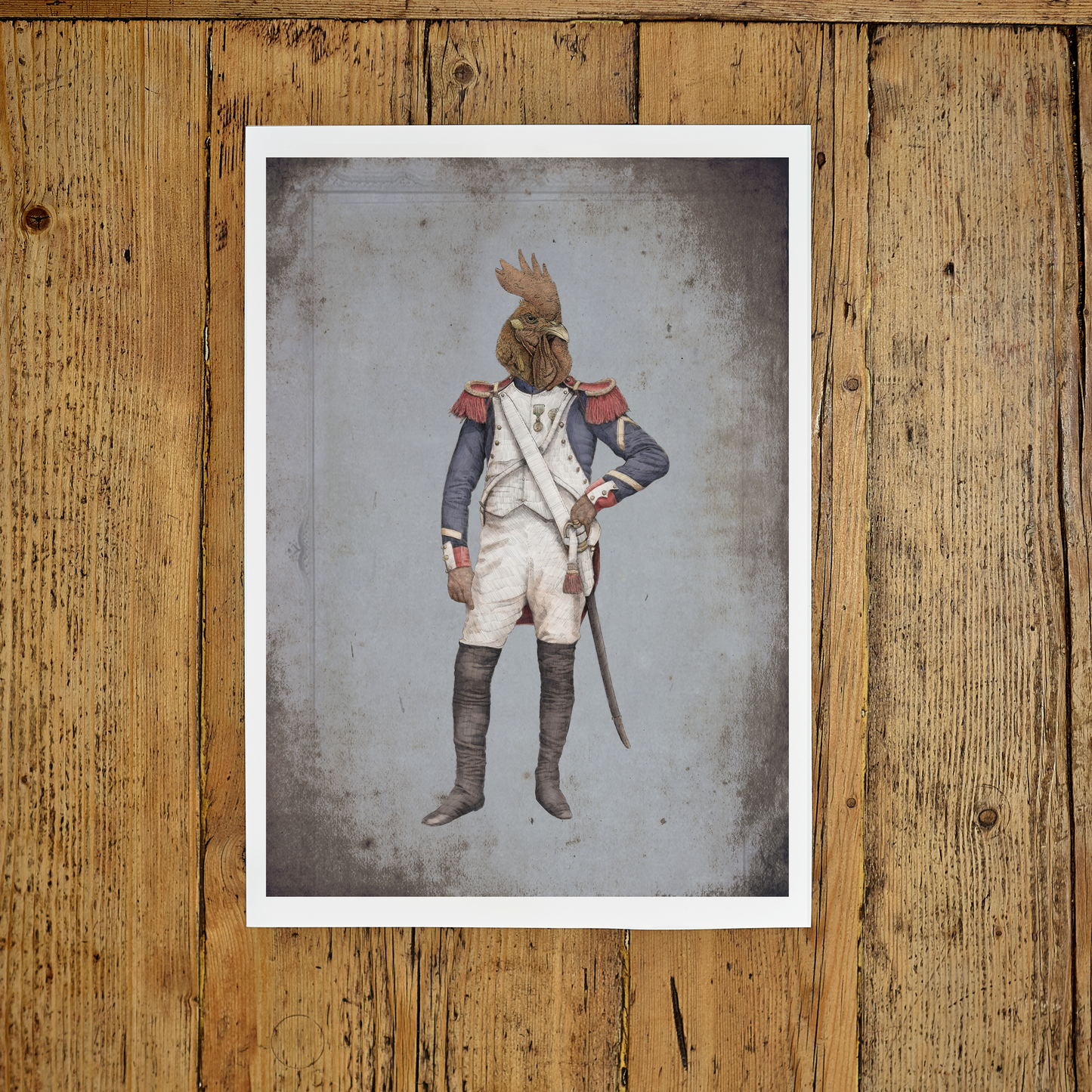 Chantecler - Cockerel in Uniform Print A3 version - Reduced to clear