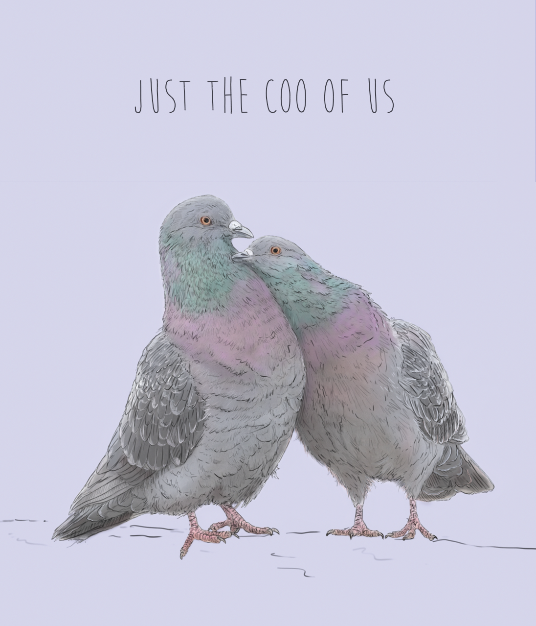 Just the Coo of Us | funny valentines Card | Pigeon card | For Him | For Her | love birds | cute Animal couple card | funny animal card