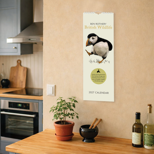 Limited edition SLIM - 2027 Wall Calendar | Slim Wall Calendar | British Wildlife Calendar