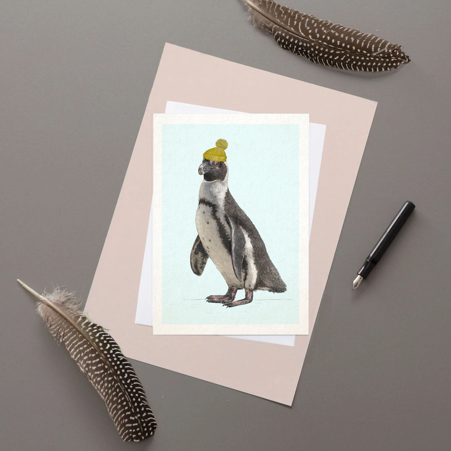 Jackass Penguin with Beanie - Christmas card