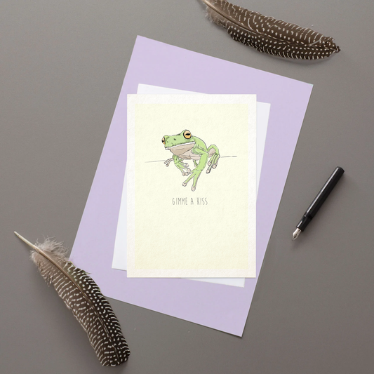 Give me a kiss - valentines card - Love card