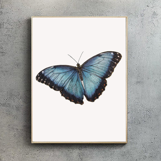 Blue Morpho Butterfly Print (Portrait)