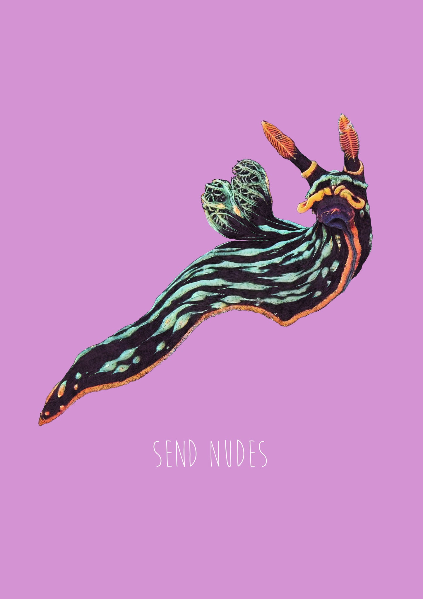 Send Nudes Valentines Card | Funny Nudibranch Illustration