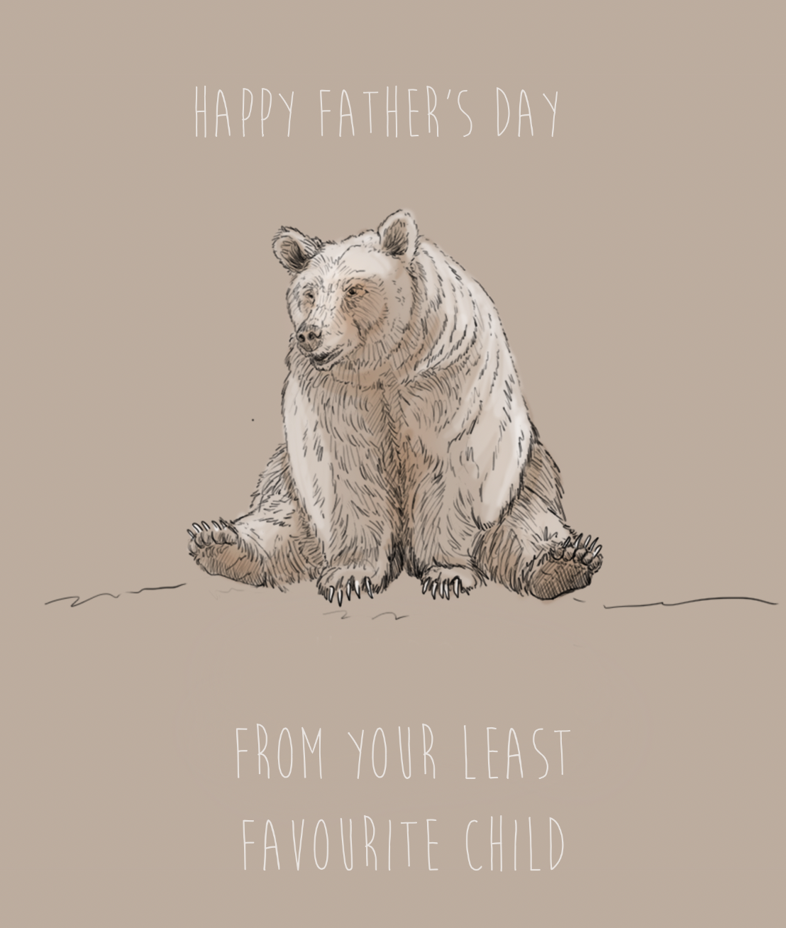 Least Favourite Child Father's Day card | funny Card | Bear card | For Him | For Her | Grumpy animal | cute Animal card | funny animal card | Funny Bear card | Funny Fathers Day Card