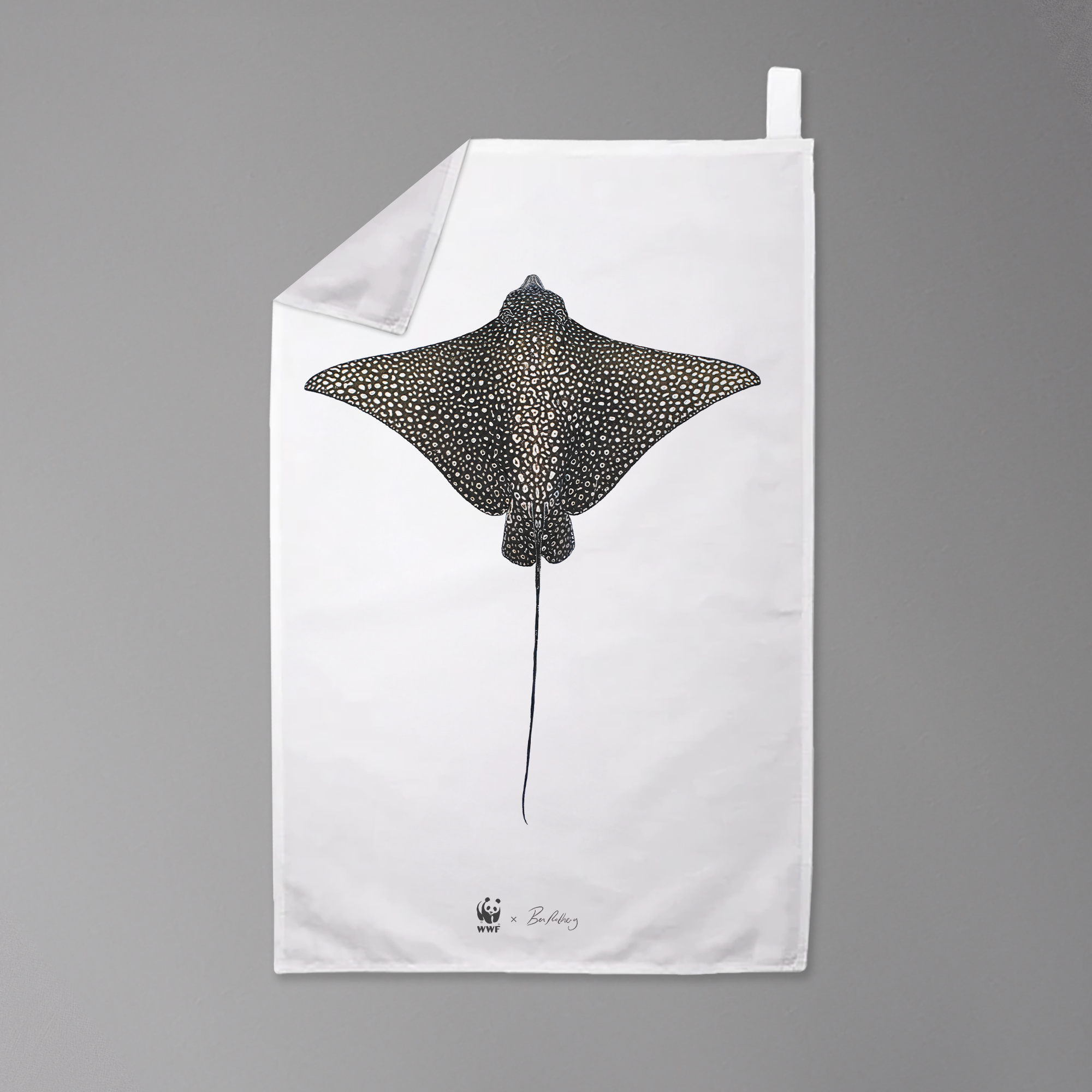 WWF x Ben Rothery 'Sea' Towels (Tea Towel) - Spotted Eagle Ray