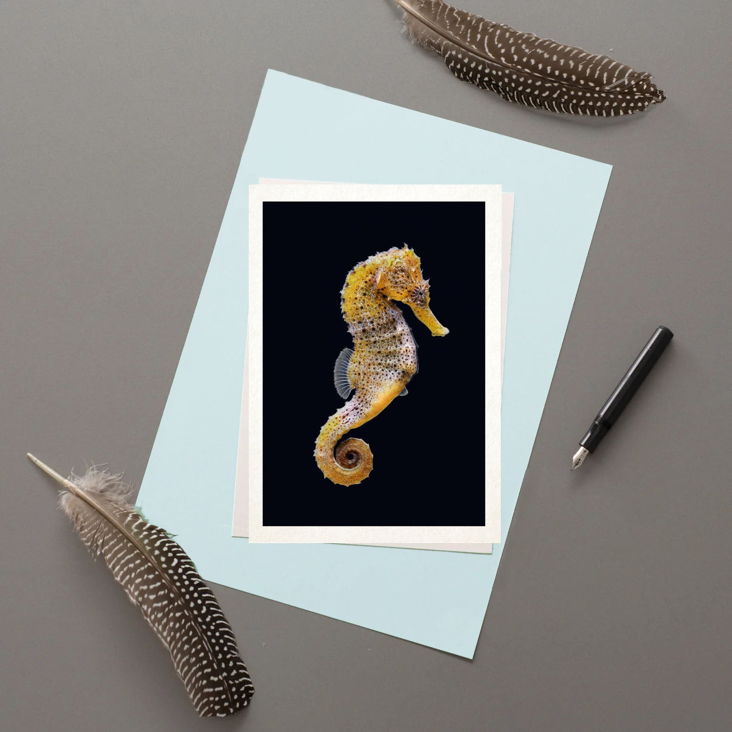 Yellow Seahorse - Greeting Card