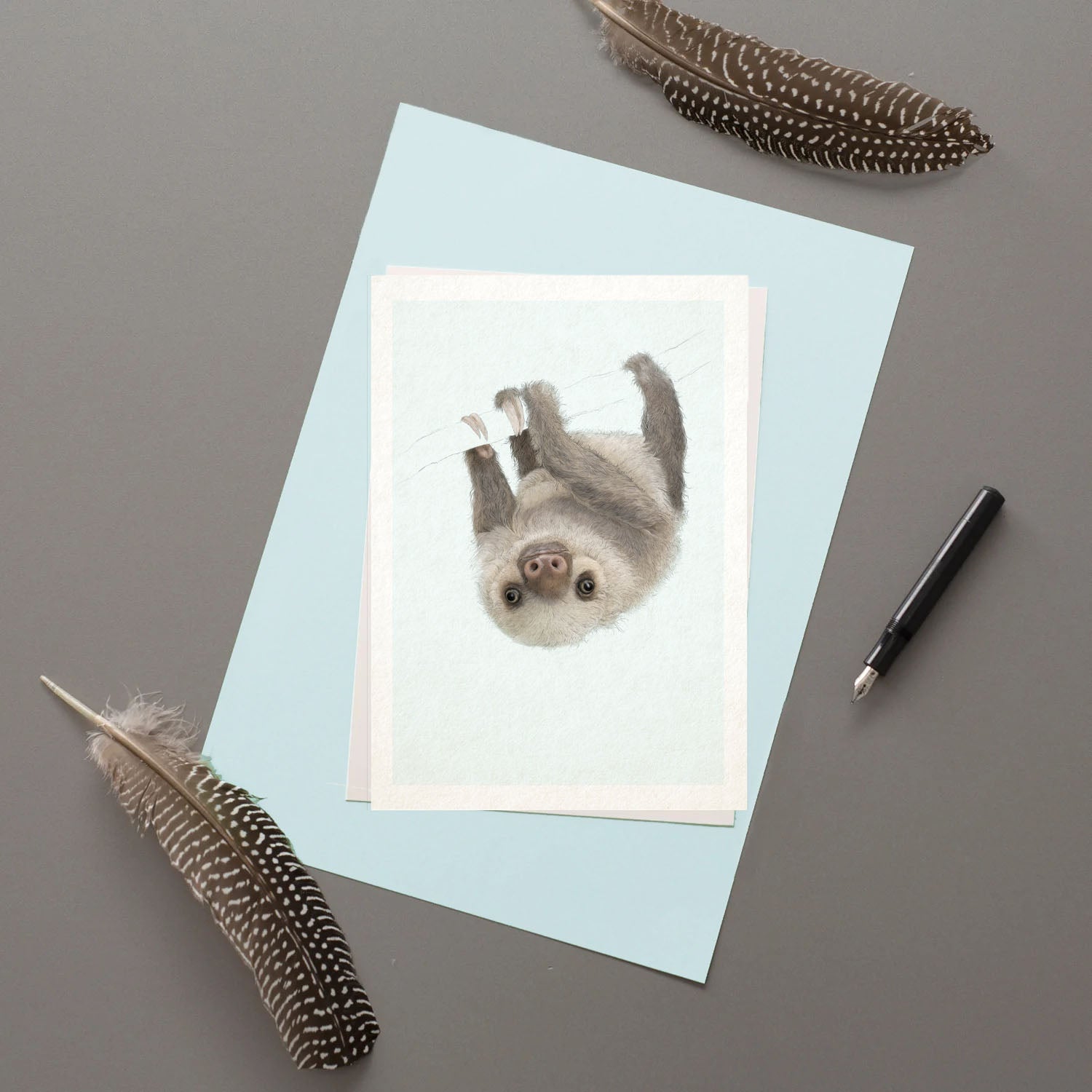 Two-toed Sloth - Greeting Card | Hidden Planet – Ben Rothery